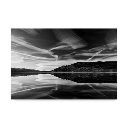 American School 'Owens Lake Reflectionblack And White' Canvas Art,12x19